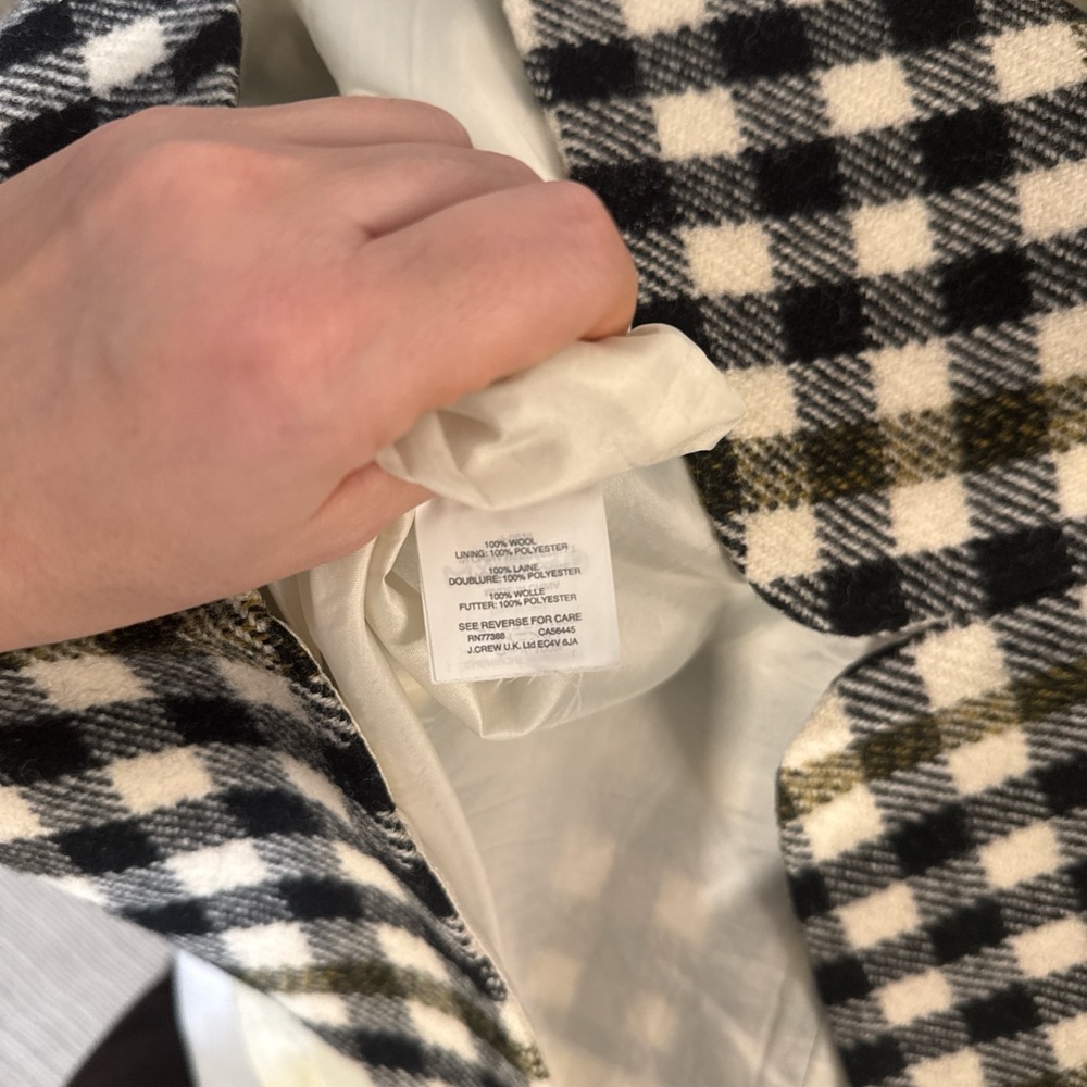 J. Crew Wool Black and White Checkered Mini Skirt - Picture 3 of 6